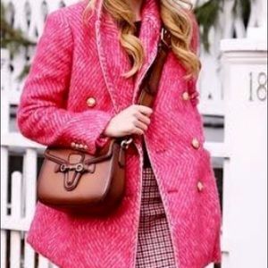 J.CREW Pink Double-Breasted WOOL pea coat